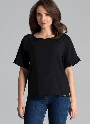 Elegant Blouse – Raglan Sleeves & Half-Round Neckline - MimiStylez