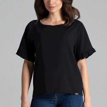 Elegant Blouse – Raglan Sleeves & Half-Round Neckline - MimiStylez