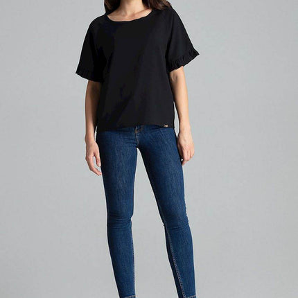 Elegant Blouse – Raglan Sleeves & Half-Round Neckline - MimiStylez