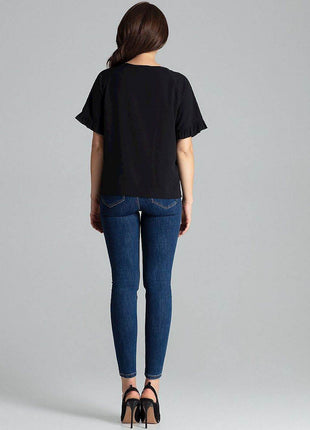 Elegant Blouse – Raglan Sleeves & Half-Round Neckline - MimiStylez
