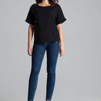 Elegant Blouse – Raglan Sleeves & Half-Round Neckline - MimiStylez