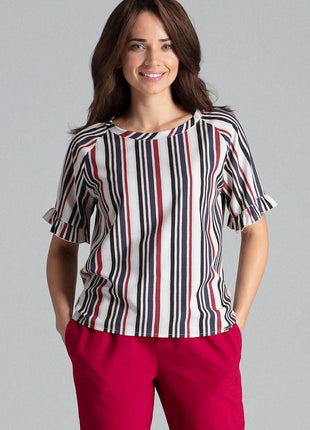 Elegant Blouse – Raglan Sleeves & Half-Round Neckline - MimiStylez