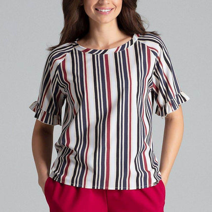 Elegant Blouse – Raglan Sleeves & Half-Round Neckline - MimiStylez