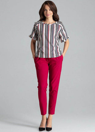 Elegant Blouse – Raglan Sleeves & Half-Round Neckline - MimiStylez