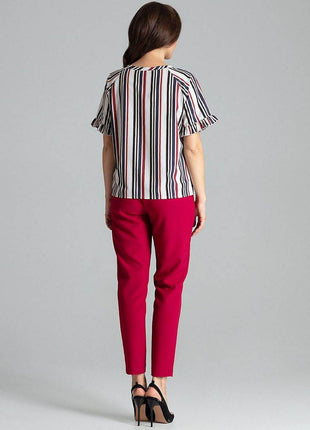 Elegant Blouse – Raglan Sleeves & Half-Round Neckline - MimiStylez