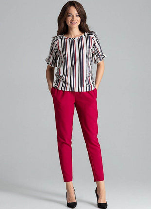 Elegant Blouse – Raglan Sleeves & Half-Round Neckline - MimiStylez