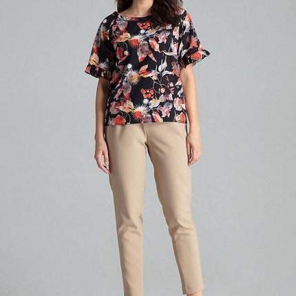 Elegant Blouse – Raglan Sleeves & Half-Round Neckline - MimiStylez