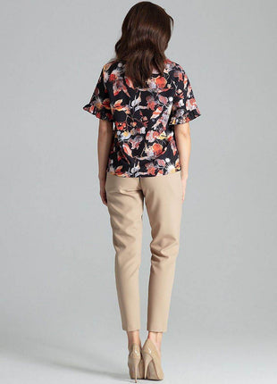 Elegant Blouse – Raglan Sleeves & Half-Round Neckline - MimiStylez