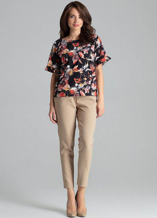 Elegant Blouse – Raglan Sleeves & Half-Round Neckline - MimiStylez