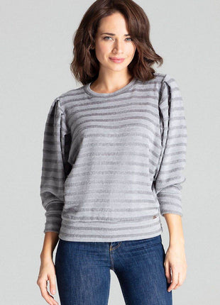 Knitted Top with Kimono Sleeves and Half-Round Neckline - MimiStylez