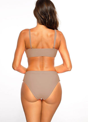 2-Piece High-Cut Swimsuit with Removable Padding – Fashion Top Style – Italian Fabric - MimiStylez