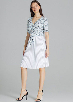Patterned Short Shirt with Heart Neckline & Tie Front - MimiStylez