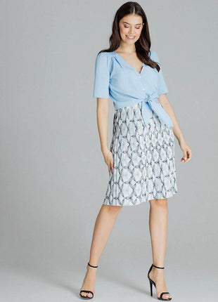 Pleated Patterned Midi Skirt with Elastic Waistband - MimiStylez
