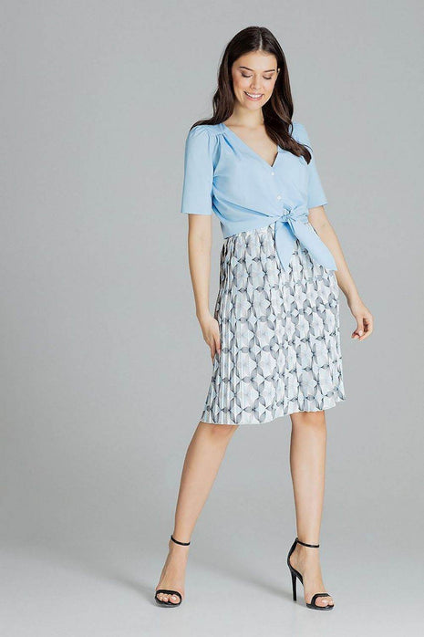 Pleated Patterned Midi Skirt with Elastic Waistband - MimiStylez