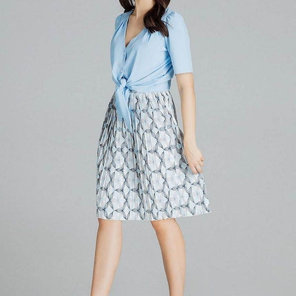 Pleated Patterned Midi Skirt with Elastic Waistband - MimiStylez