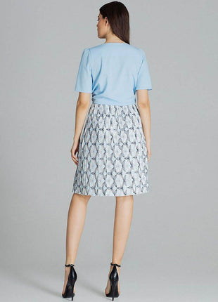 Pleated Patterned Midi Skirt with Elastic Waistband - MimiStylez