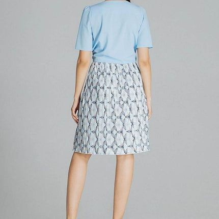 Pleated Patterned Midi Skirt with Elastic Waistband - MimiStylez