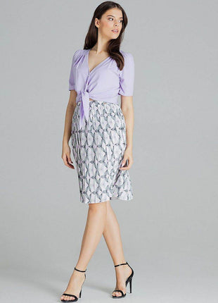 Pleated Patterned Midi Skirt with Elastic Waistband - MimiStylez