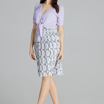 Pleated Patterned Midi Skirt with Elastic Waistband - MimiStylez