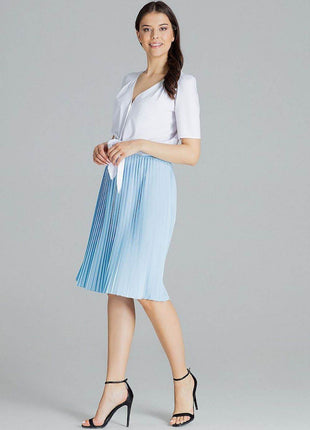 Pleated Patterned Midi Skirt with Elastic Waistband - MimiStylez