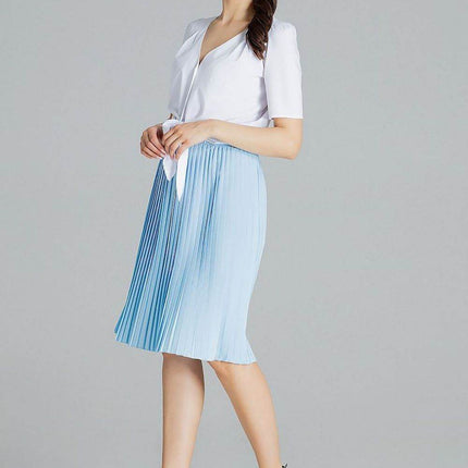 Pleated Patterned Midi Skirt with Elastic Waistband - MimiStylez