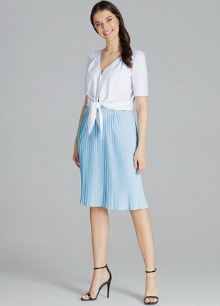 Pleated Patterned Midi Skirt with Elastic Waistband - MimiStylez