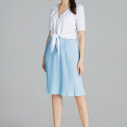 Pleated Patterned Midi Skirt with Elastic Waistband - MimiStylez