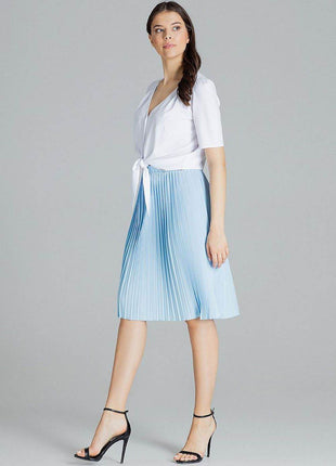 Pleated Patterned Midi Skirt with Elastic Waistband - MimiStylez
