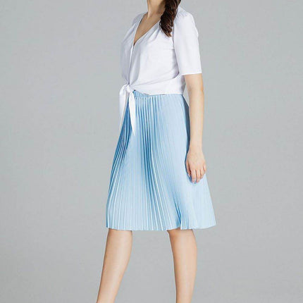 Pleated Patterned Midi Skirt with Elastic Waistband - MimiStylez