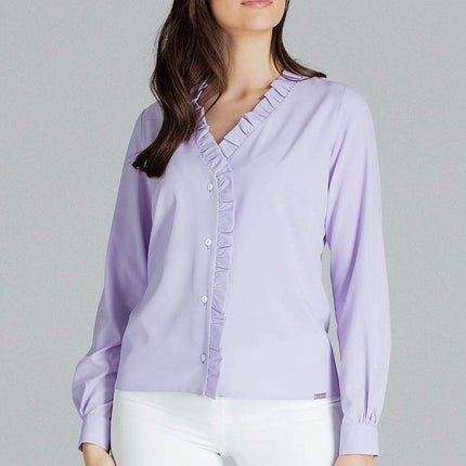 Elegant White Straight Shirt with Pleated Cuffs & Frill Detail - MimiStylez