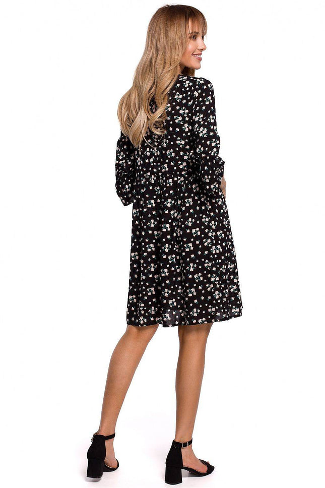 Classic Summer Dress with Adjustable Frill Sleeves and Covered Zip - MimiStylez