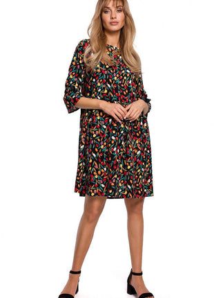 Classic Summer Dress with Adjustable Frill Sleeves and Covered Zip - MimiStylez