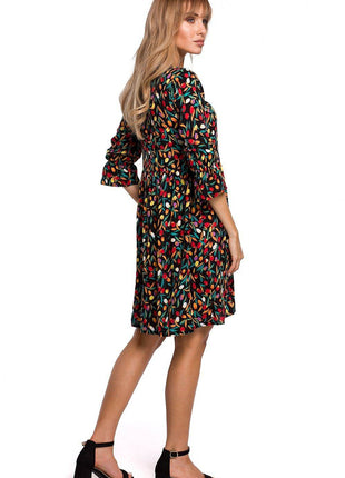 Classic Summer Dress with Adjustable Frill Sleeves and Covered Zip - MimiStylez