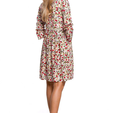 Classic Summer Dress with Adjustable Frill Sleeves and Covered Zip - MimiStylez