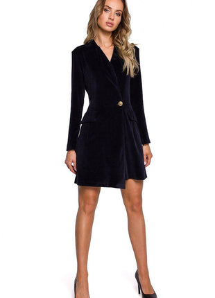 Fitted Cotton Blazer-Style Dress - MimiStylez