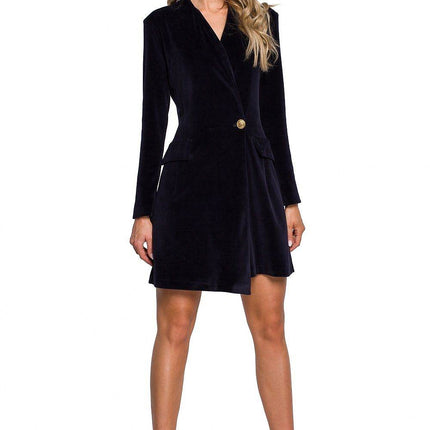 Fitted Cotton Blazer-Style Dress - MimiStylez