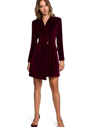 Fitted Cotton Blazer-Style Dress - MimiStylez
