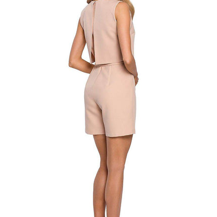 Short Jumpsuit with Double Top and Jacket-Style Lapels - MimiStylez