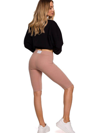 Soft Short Sports Cotton Leggings with Elastic Waist - MimiStylez