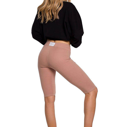 Soft Short Sports Cotton Leggings with Elastic Waist - MimiStylez