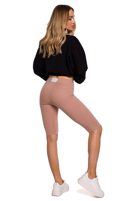Soft Short Sports Cotton Leggings with Elastic Waist - MimiStylez