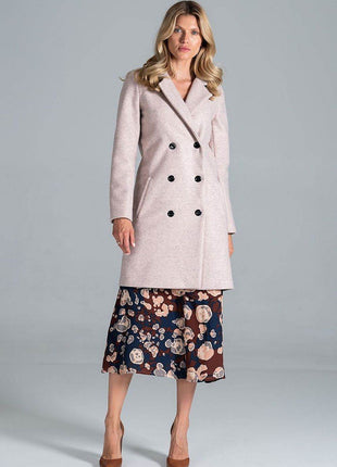 Knee-Length Autumn Coat with Jacket Collar, Button Closure & Belt – Fully Lined - MimiStylez
