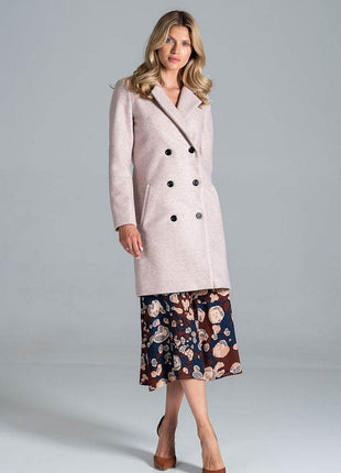 Knee-Length Autumn Coat with Jacket Collar, Button Closure & Belt – Fully Lined - MimiStylez
