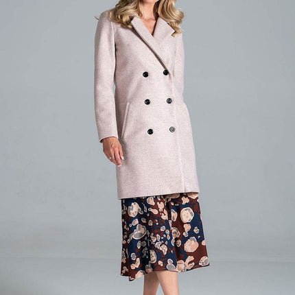 Knee-Length Autumn Coat with Jacket Collar, Button Closure & Belt – Fully Lined - MimiStylez