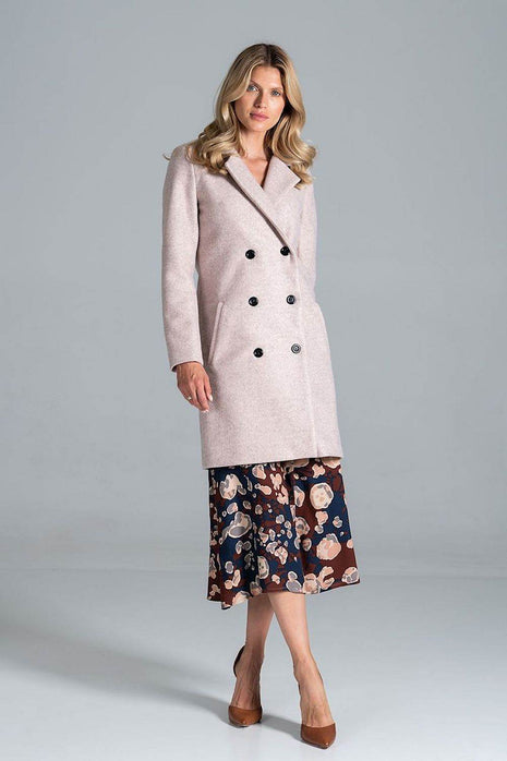 Knee-Length Autumn Coat with Jacket Collar, Button Closure & Belt – Fully Lined - MimiStylez