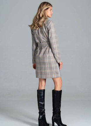 Knee-Length Autumn Coat with Jacket Collar, Button Closure & Belt – Fully Lined - MimiStylez