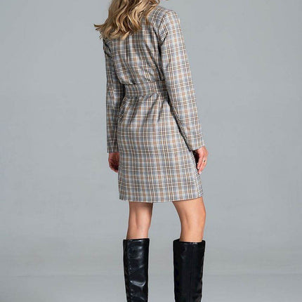 Knee-Length Autumn Coat with Jacket Collar, Button Closure & Belt – Fully Lined - MimiStylez