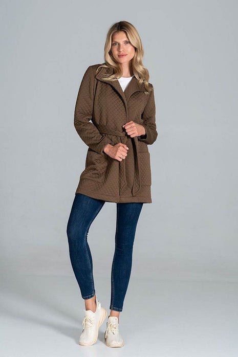 Short Quilted Belted Coat with Collar & Patch Pockets – Unlined - MimiStylez