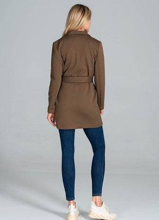 Short Quilted Belted Coat with Collar & Patch Pockets – Unlined - MimiStylez