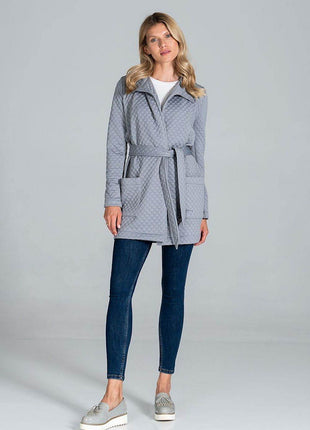 Short Quilted Belted Coat with Collar & Patch Pockets – Unlined - MimiStylez